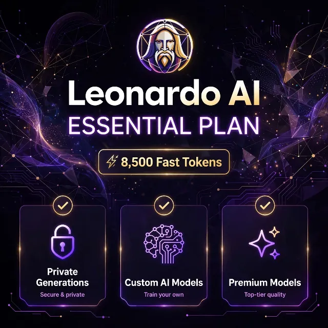 LEONARDO AI ESSENTIAL | 8 500 токенов | 1 месяц