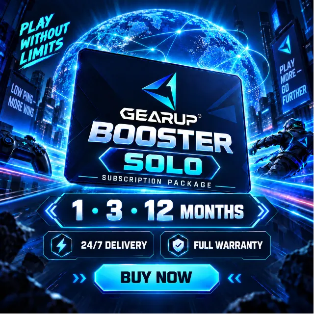 GearUP Booster Пакет подписки «Соло» | 1/3/12 месяцев | Доставка 24/7 | Полная гарант