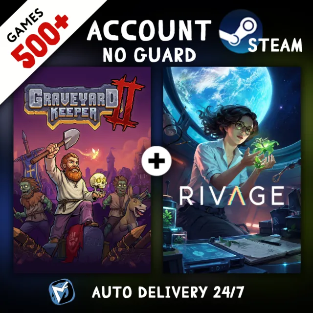 Graveyard Keeper 2 + Rivage + 500 ИГР STEAM АККАУНТ