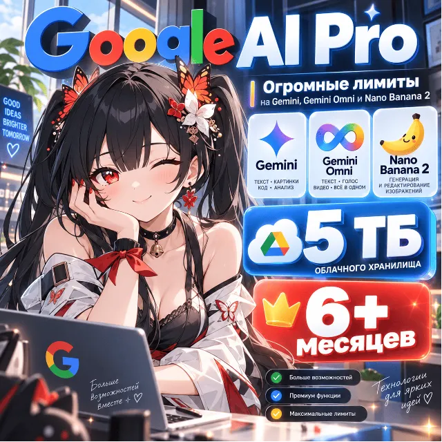 ⭐Gemini Google AI Pro 5TB  6+ месяцев на ваш аккаунт!