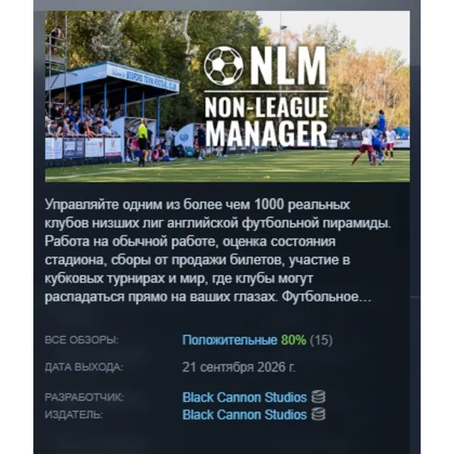 Non-League Manager АВТОДОСТАВКА STEAM GLOBAL МГНОВЕННО ЛИЦЕНЗИЯ