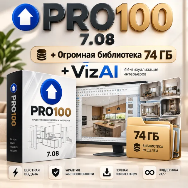 PRO100 7.08 + Огромная библиотека 74 ГБ + VizAi
