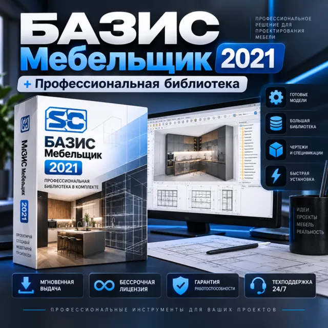 Базис Мебельщик 2021 + Библиотека