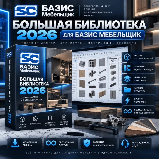 Большая библиотека 2026 для Базис Мебельщик