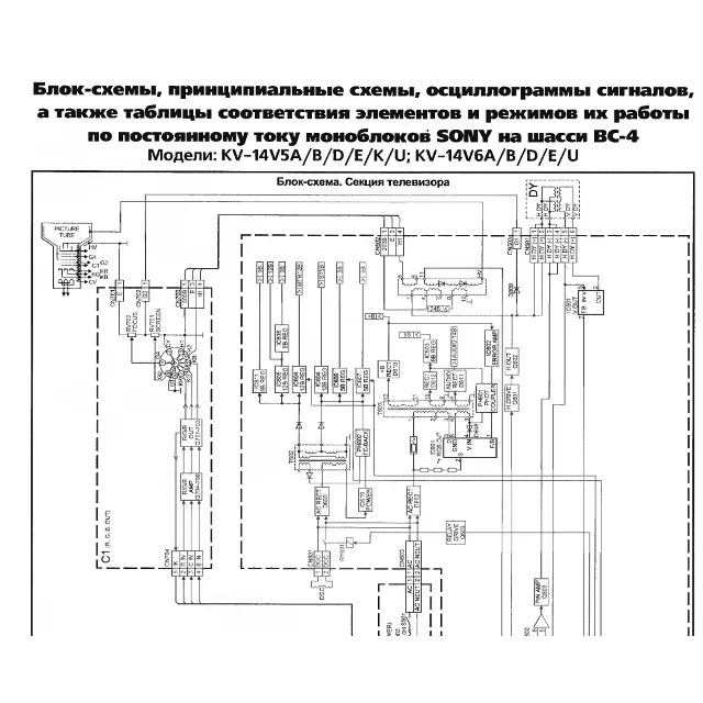 Схема принципиальная электрическая телевизора Sony KV-1