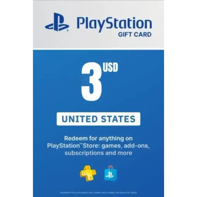 Playstation Network PSN $3 (USA) - без комиссии