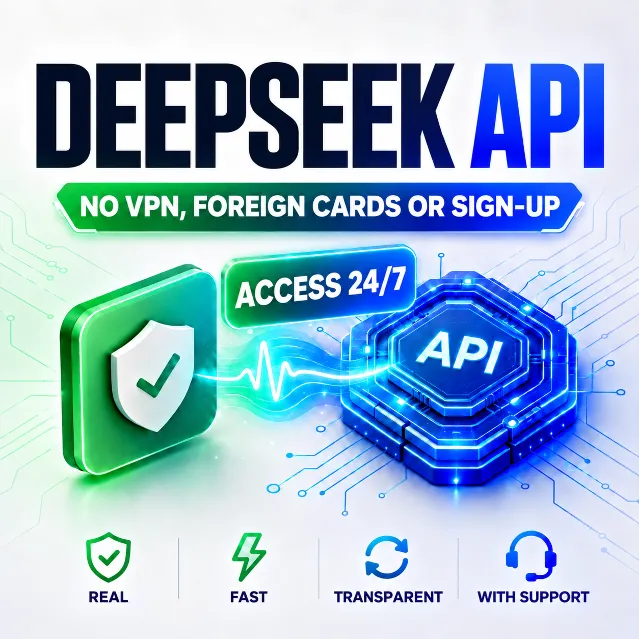 DeepSeek API | Свой ключ без аккаунта | Моментально 24/7