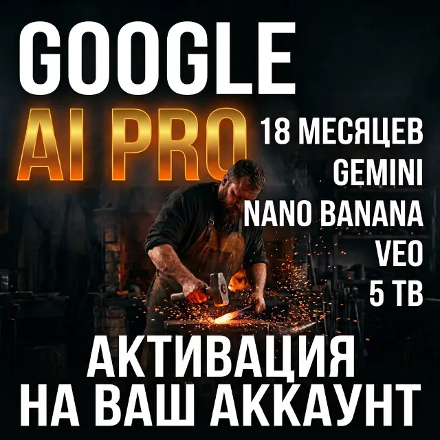 GOOGLE AI PRO на 18 месяцев | Gemini, Veo, Flow, Nano Banana, Google One — 5 ТБ