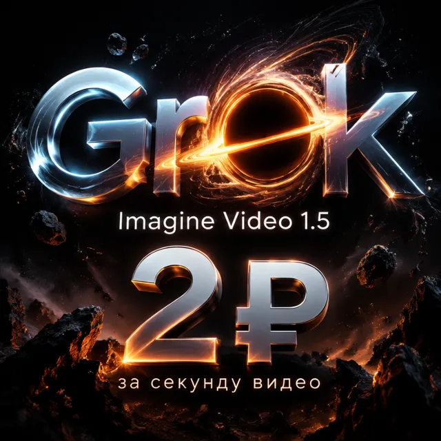 Grok Imagine Video 1.5 · 2 ₽ за секунду видео