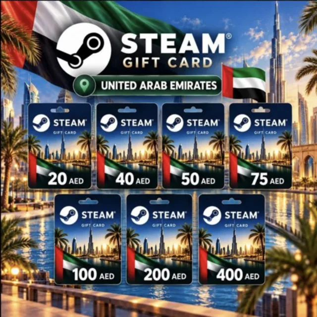 STEAM ОАЭ AED КОД ПОПОЛНЕНИЯ СТИМ КАРТА ДУБАЙ 20-400 AED