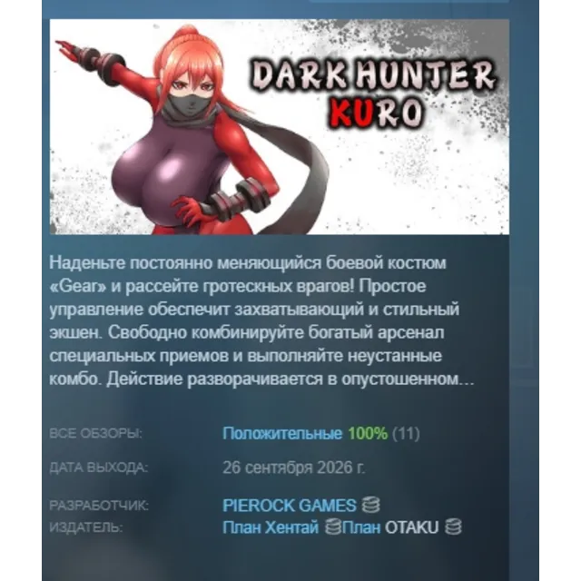 DARK HUNTER KURO АВТОДОСТАВКА STEAM GLOBAL МГНОВЕННО ЛИЦЕНЗИЯ