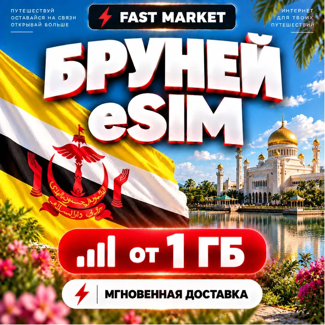 eSIM БРУНЕЙ | 24/7 АВТО | Мобильный Интернет | от 1 ГБ до 20 ГБ | есим