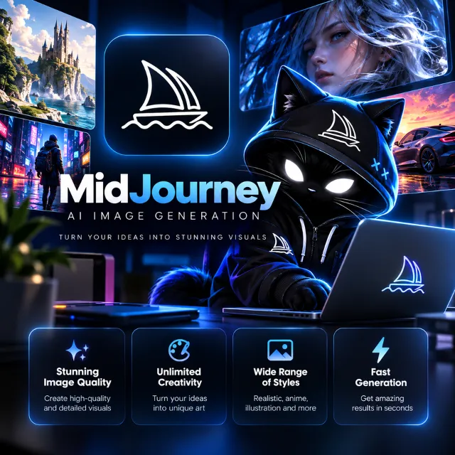 Подписка Midjourney 1 месяц - Basic / Standard / Pro / Mega на ВАШ аккаунт