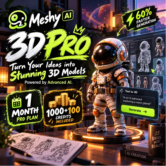 ▶️ Meshy AI 3D Account | 30 Days | Safe and Stable